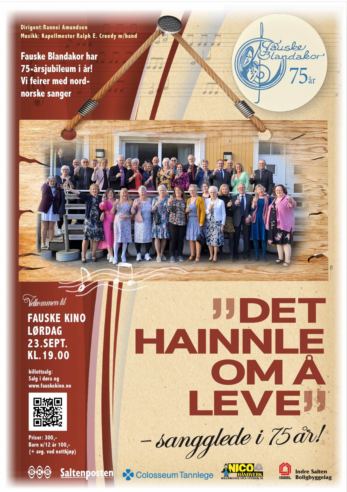 Read more about the article Kom på 75-års jubileumskonsert lørdag 23.sept kl. 19:00, Fauske kino!
